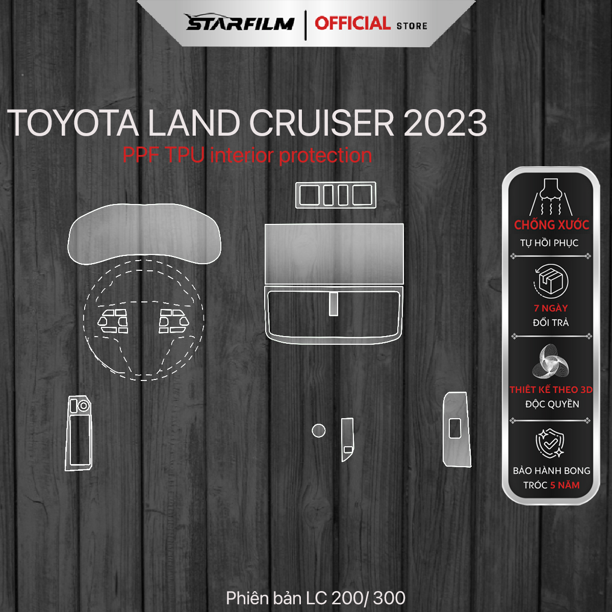 Toyota Land Cruiser 2023 PPF TPU nội thất chống xước tự hồi phục STARFILM